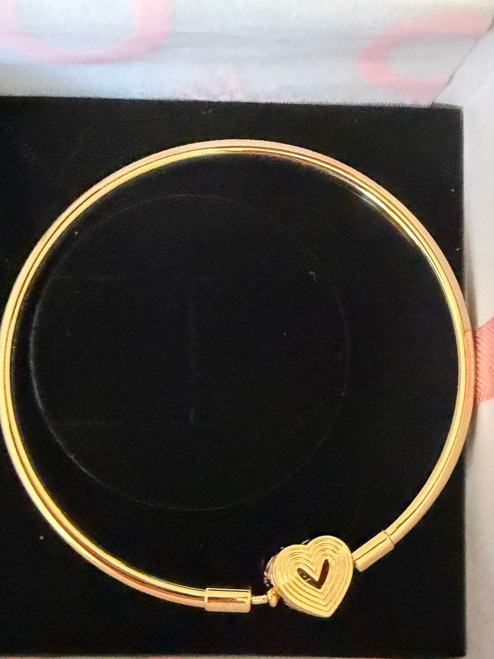 Pandora Radiating Heart Clasp Bangle - 14k Gold Plated - NWOT